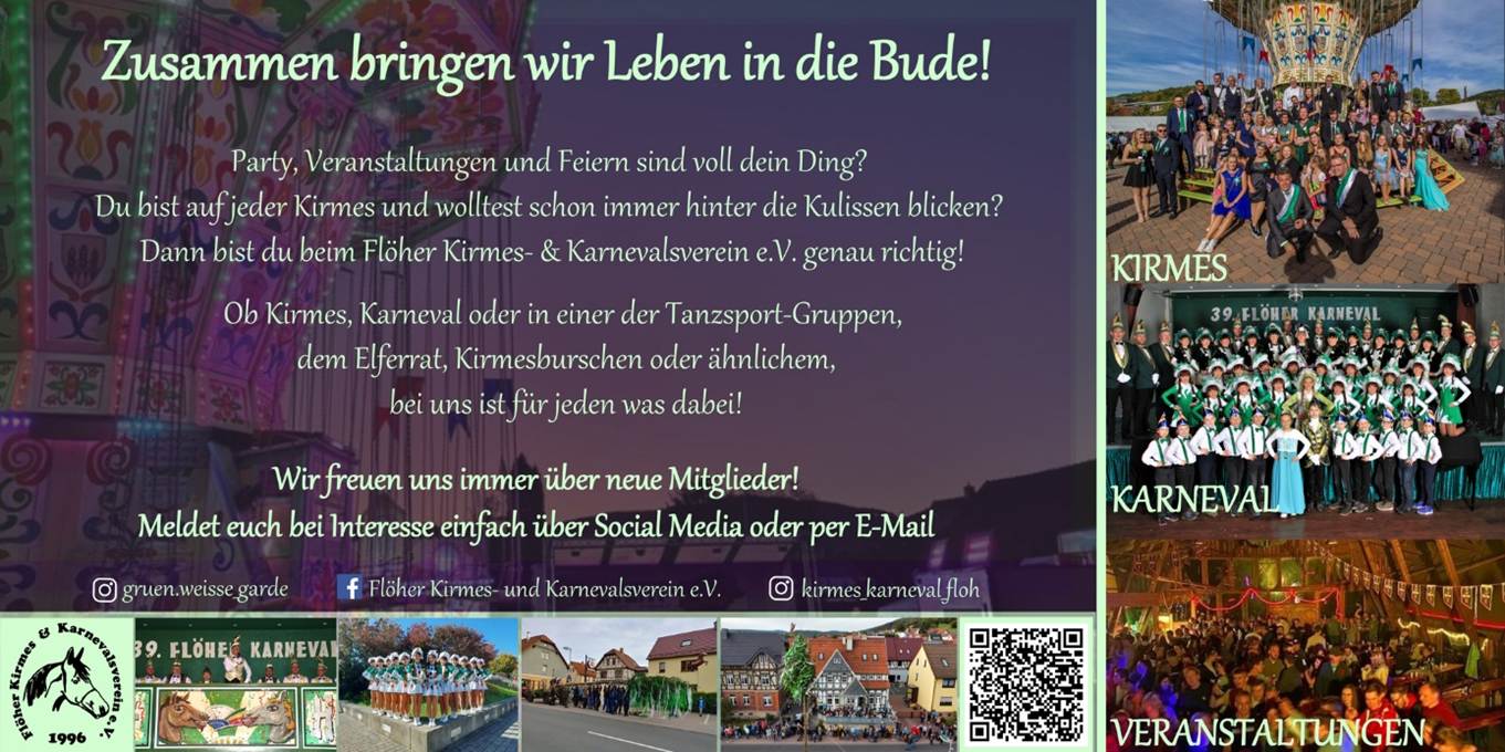Werbung für neue Mitglieder beim Flöher Kirmes- und Karnevalsverein